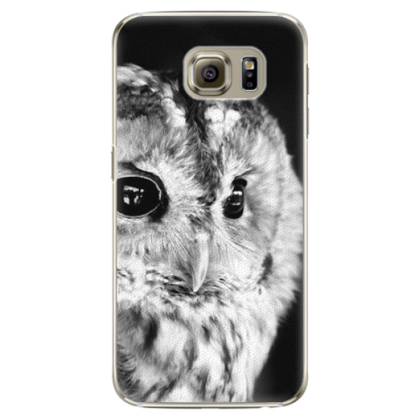 Plastové puzdro iSaprio - BW Owl - Samsung Galaxy S6 Edge