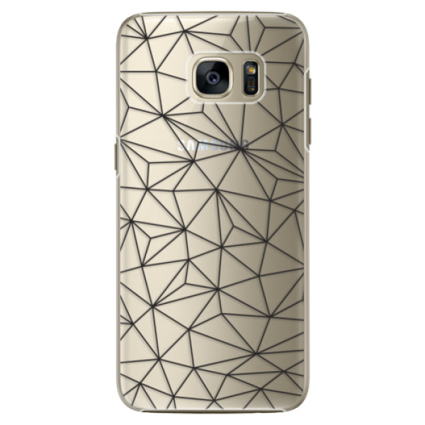 Plastové puzdro iSaprio - Abstract Triangles 03 - black - Samsung Galaxy S7