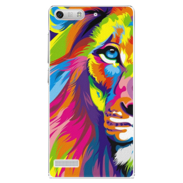 Plastové puzdro iSaprio - Rainbow Lion - Huawei Ascend G6
