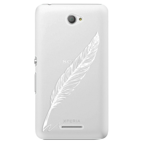 Plastové puzdro iSaprio - Writing By Feather - white - Sony Xperia E4