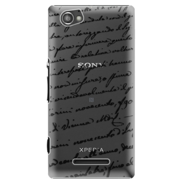 Plastové puzdro iSaprio - Handwriting 01 - black - Sony Xperia M