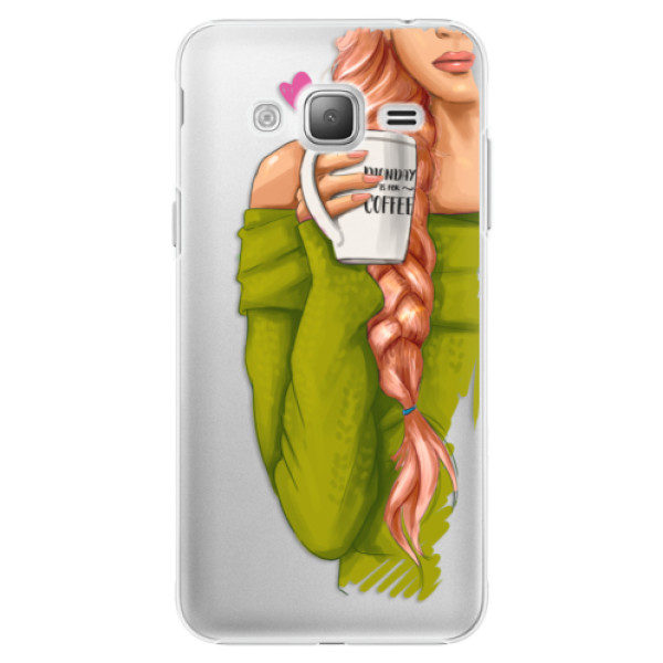 Plastové puzdro iSaprio - My Coffe and Redhead Girl - Samsung Galaxy J3