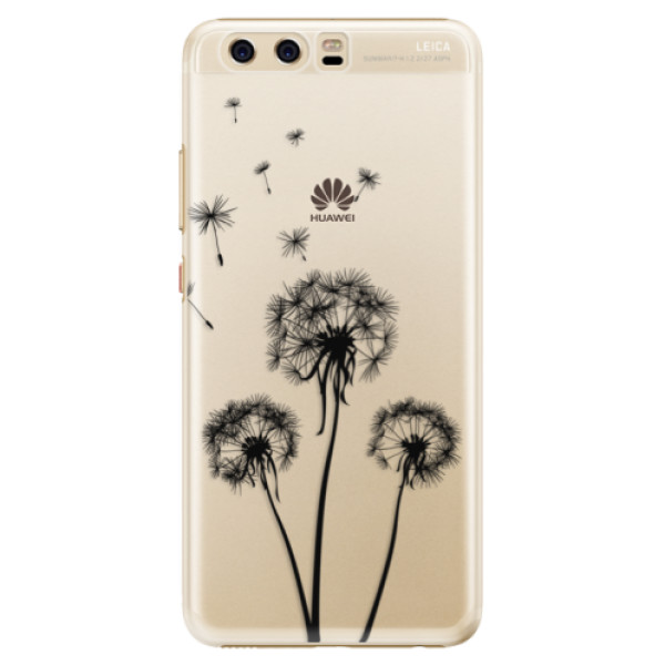 Plastové puzdro iSaprio - Three Dandelions - black - Huawei P10