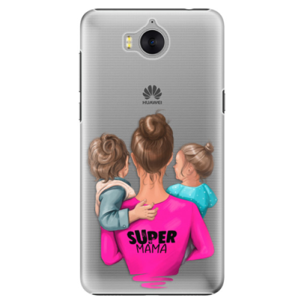 Plastové puzdro iSaprio - Super Mama - Boy and Girl - Huawei Y5 2017 / Y6 2017