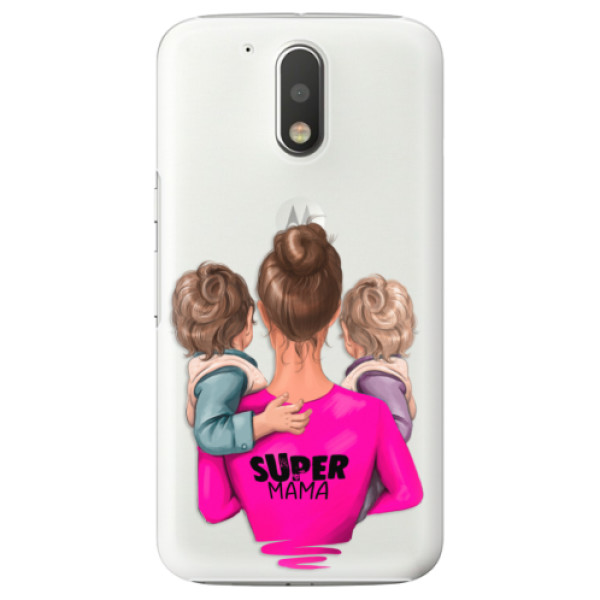 Plastové puzdro iSaprio - Super Mama - Two Boys - Lenovo Moto G4 / G4 Plus