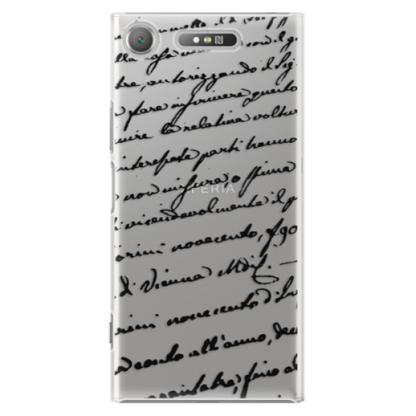 Plastové puzdro iSaprio - Handwriting 01 - black - Sony Xperia XZ1