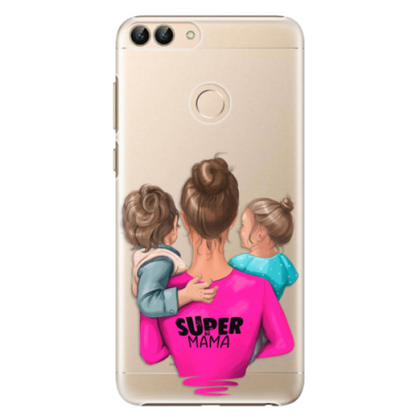 Plastové puzdro iSaprio - Super Mama - Boy and Girl - Huawei P Smart