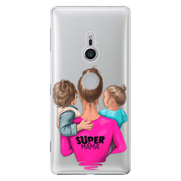 Plastové puzdro iSaprio - Super Mama - Boy and Girl - Sony Xperia XZ2