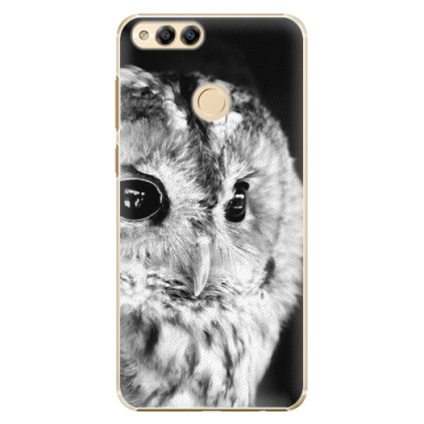 Plastové puzdro iSaprio - BW Owl - Huawei Honor 7X