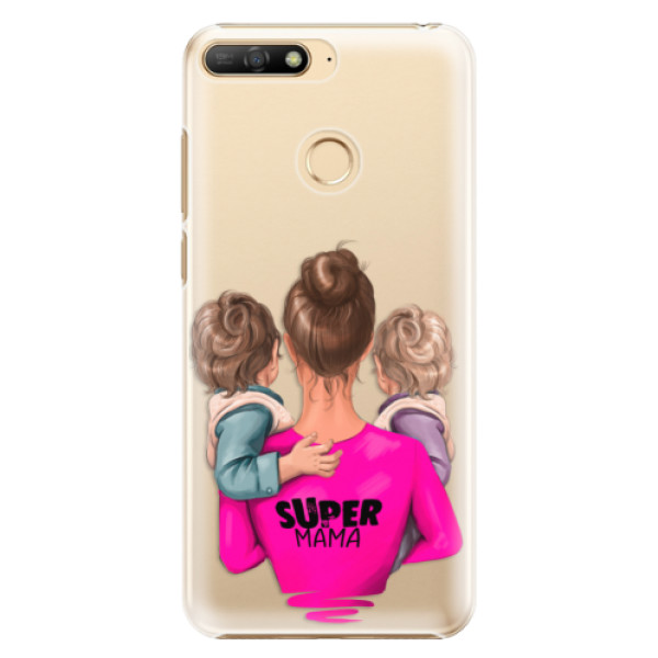 Plastové puzdro iSaprio - Super Mama - Two Boys - Huawei Y6 Prime 2018