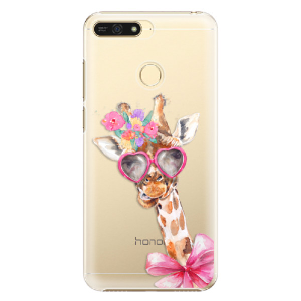 Plastové puzdro iSaprio - Lady Giraffe - Huawei Honor 7A