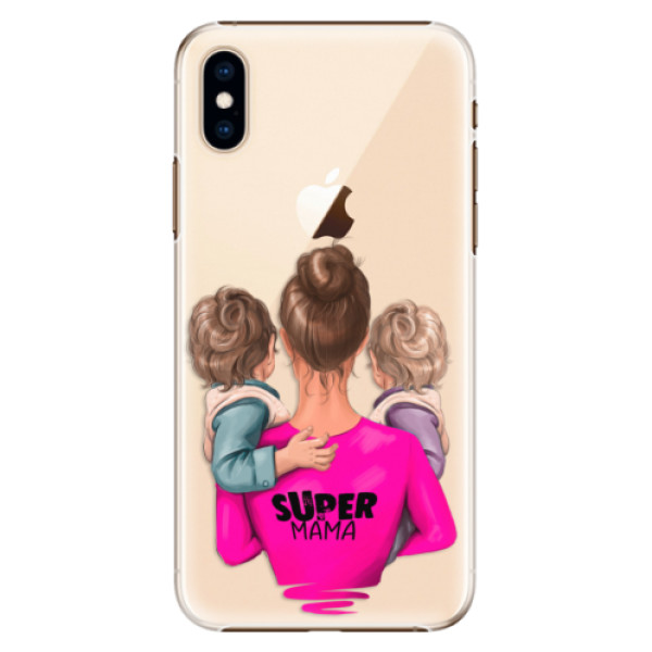 Plastové puzdro iSaprio - Super Mama - Two Boys - iPhone XS