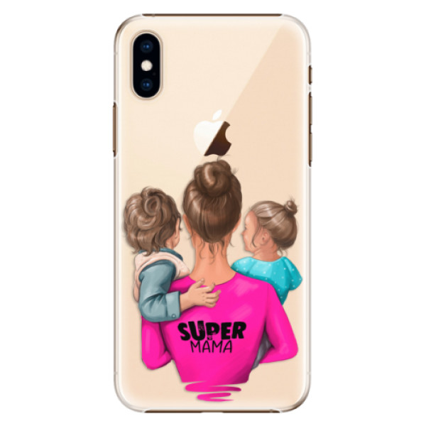 Plastové puzdro iSaprio - Super Mama - Boy and Girl - iPhone XS
