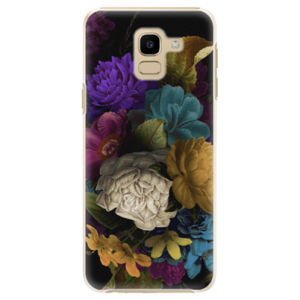 Plastové puzdro iSaprio - Dark Flowers - Samsung Galaxy J6