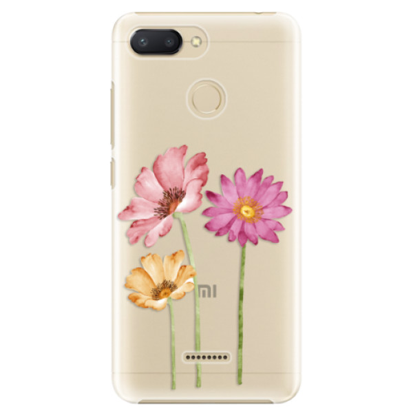 Plastové puzdro iSaprio - Three Flowers - Xiaomi Redmi 6