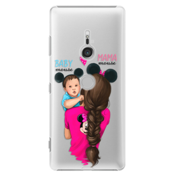 Plastové puzdro iSaprio - Mama Mouse Brunette and Boy - Sony Xperia XZ3