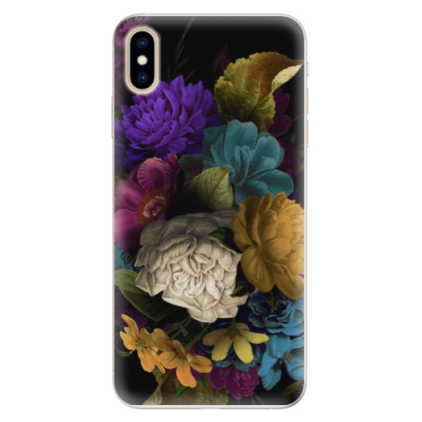Silikónové puzdro iSaprio - Dark Flowers - iPhone XS Max