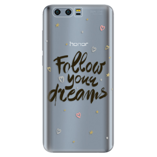 Silikónové puzdro iSaprio - Follow Your Dreams - black - Huawei Honor 9