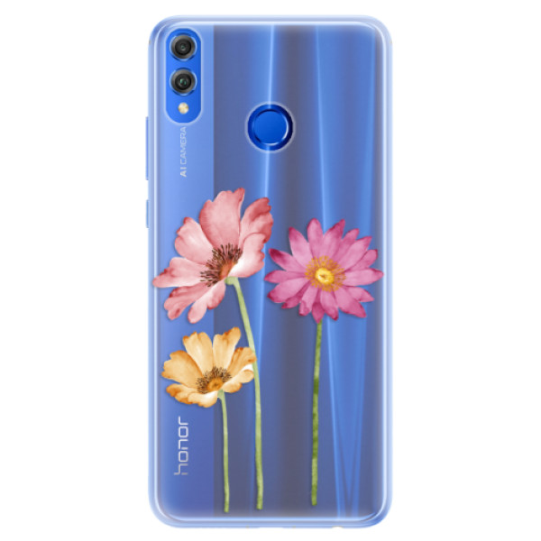 Silikónové puzdro iSaprio - Three Flowers - Huawei Honor 8X
