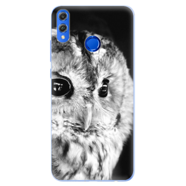 Silikónové puzdro iSaprio - BW Owl - Huawei Honor 8X