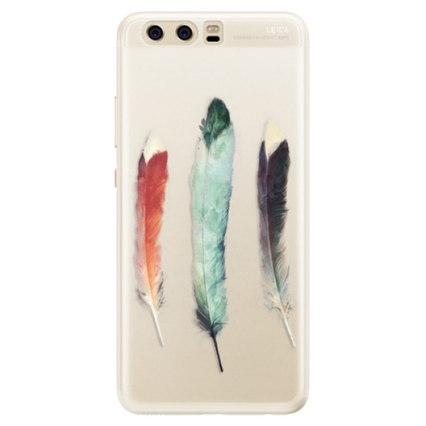 Silikónové puzdro iSaprio - Three Feathers - Huawei P10