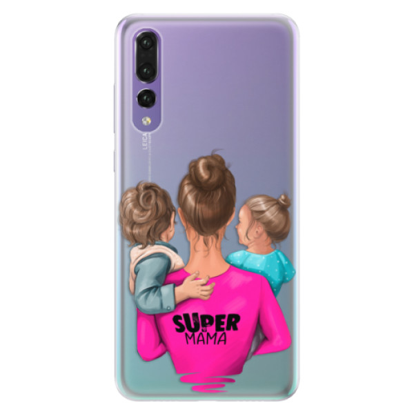 Silikónové puzdro iSaprio - Super Mama - Boy and Girl - Huawei P20 Pro
