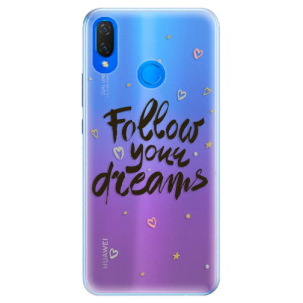 Silikónové puzdro iSaprio - Follow Your Dreams - black - Huawei Nova 3i