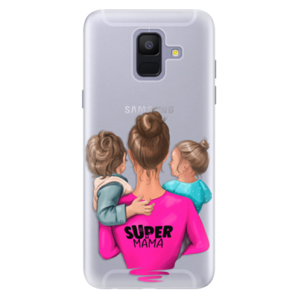 Silikónové puzdro iSaprio - Super Mama - Boy and Girl - Samsung Galaxy A6
