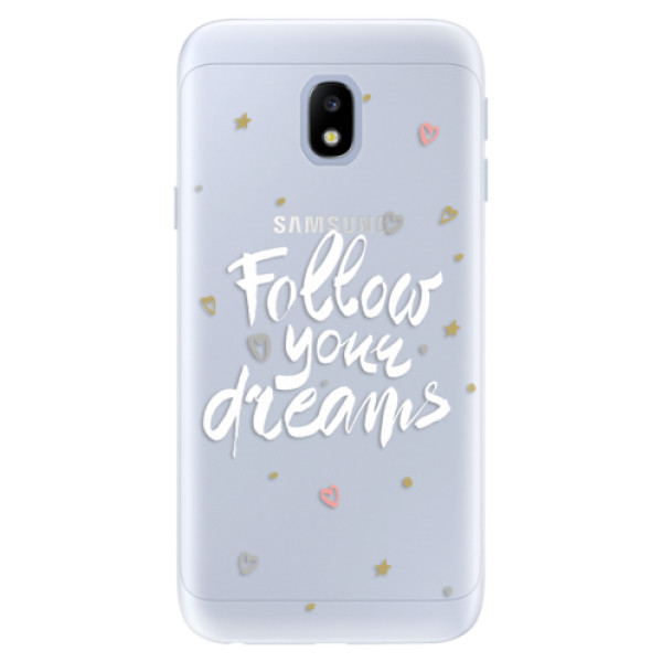 Silikónové puzdro iSaprio - Follow Your Dreams - white - Samsung Galaxy J3 2017