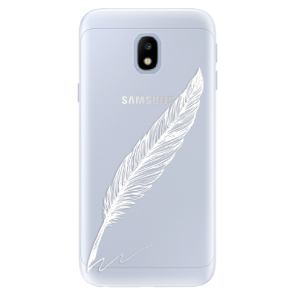 Silikónové puzdro iSaprio - Writing By Feather - white - Samsung Galaxy J3 2017