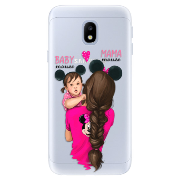 Silikónové puzdro iSaprio - Mama Mouse Brunette and Girl - Samsung Galaxy J3 2017