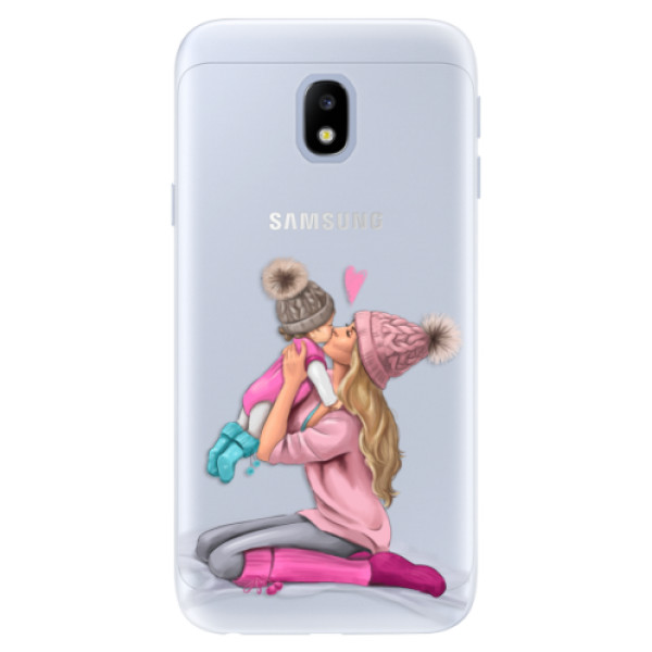 Silikónové puzdro iSaprio - Kissing Mom - Blond and Girl - Samsung Galaxy J3 2017
