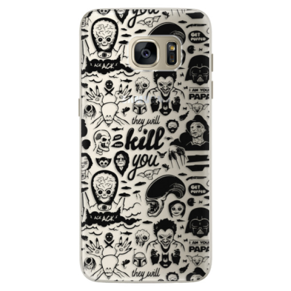Silikónové puzdro iSaprio - Comics 01 - black - Samsung Galaxy S7 Edge