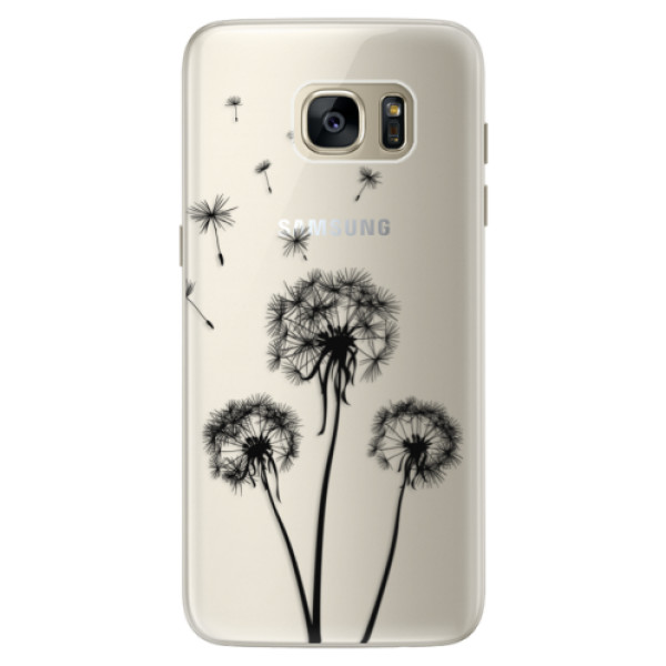 Silikónové puzdro iSaprio - Three Dandelions - black - Samsung Galaxy S7 Edge