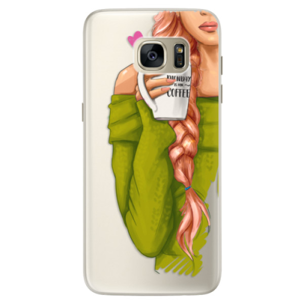 Silikónové puzdro iSaprio - My Coffe and Redhead Girl - Samsung Galaxy S7 Edge
