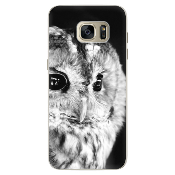 Silikónové puzdro iSaprio - BW Owl - Samsung Galaxy S7 Edge