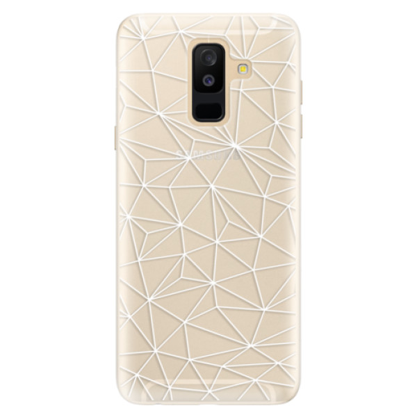 Silikónové puzdro iSaprio - Abstract Triangles 03 - white - Samsung Galaxy A6+