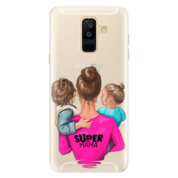 Silikónové puzdro iSaprio - Super Mama - Boy and Girl - Samsung Galaxy A6+
