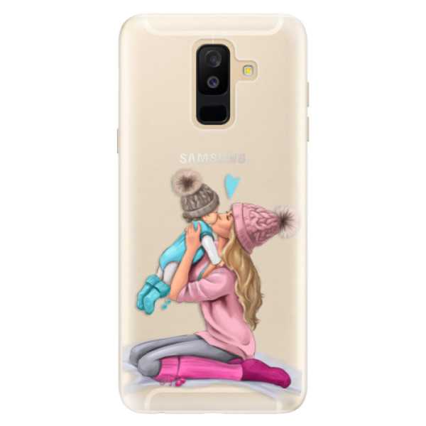 Silikónové puzdro iSaprio - Kissing Mom - Blond and Boy - Samsung Galaxy A6+