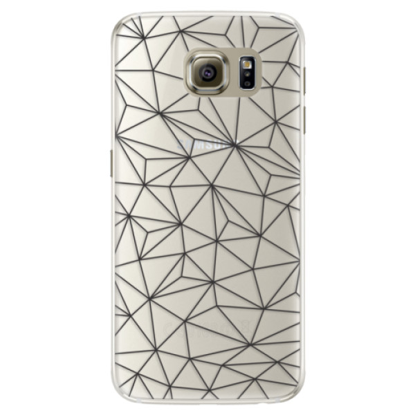Silikónové puzdro iSaprio - Abstract Triangles 03 - black - Samsung Galaxy S6