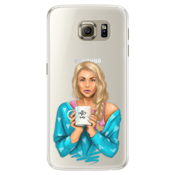 Silikónové puzdro iSaprio - Coffe Now - Blond - Samsung Galaxy S6 Edge