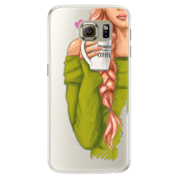 Silikónové puzdro iSaprio - My Coffe and Redhead Girl - Samsung Galaxy S6 Edge