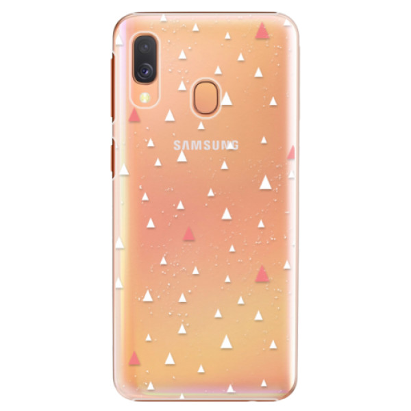 Plastové puzdro iSaprio - Abstract Triangles 02 - white - Samsung Galaxy A40