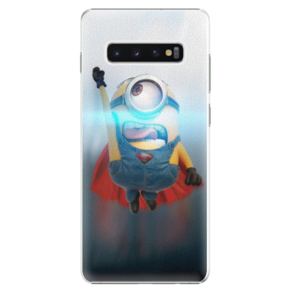 Plastové puzdro iSaprio - Mimons Superman 02 - Samsung Galaxy S10+