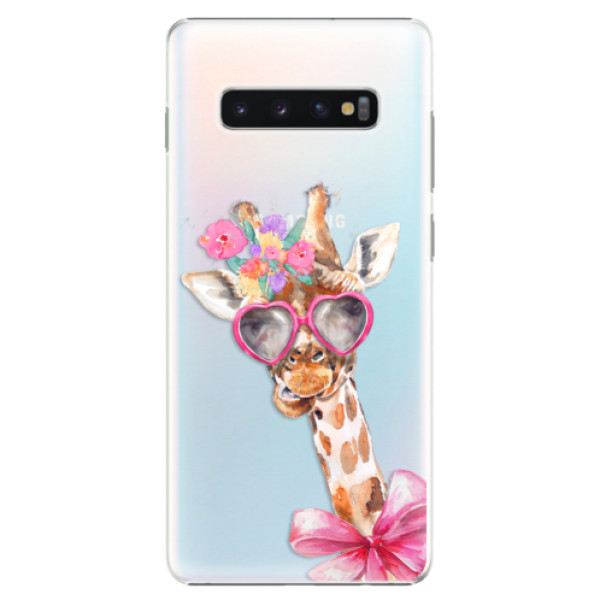 Plastové puzdro iSaprio - Lady Giraffe - Samsung Galaxy S10+