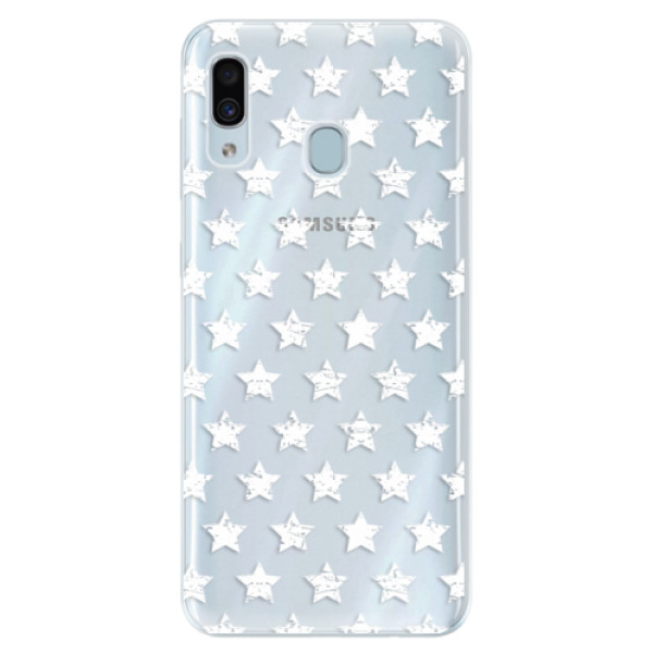 Silikónové puzdro iSaprio - Stars Pattern - white - Samsung Galaxy A30