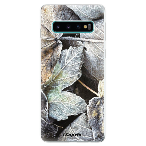 Odolné silikonové pouzdro iSaprio - Old Leaves 01 - Samsung Galaxy S10