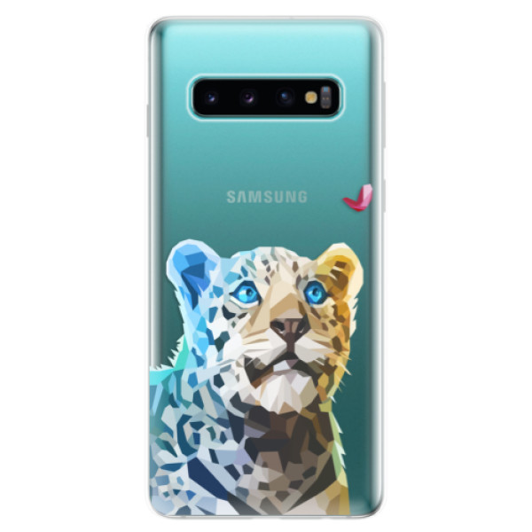 Odolné silikónové puzdro iSaprio - Leopard With Butterfly - Samsung Galaxy S10