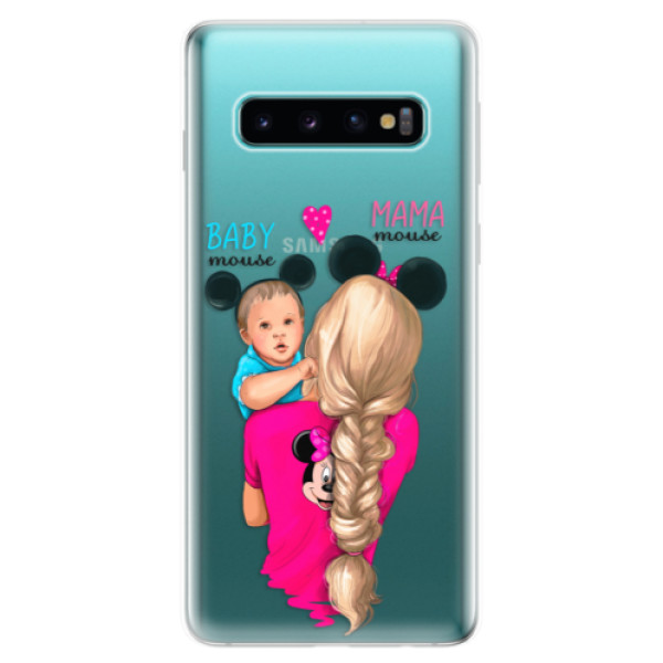 Odolné silikónové puzdro iSaprio - Mama Mouse Blonde and Boy - Samsung Galaxy S10