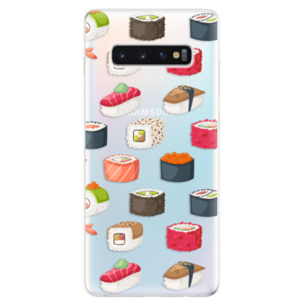 Odolné silikónové puzdro iSaprio - Sushi Pattern - Samsung Galaxy S10+
